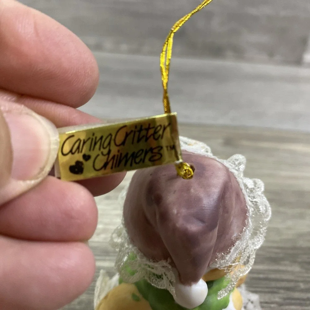 Caring Critter Chimer Mamma Bear Child Ornament‎ Jasco Bisque Porcelain